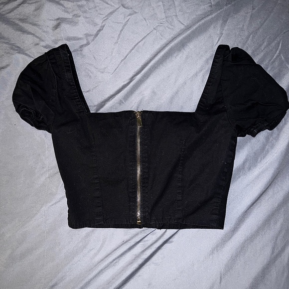 Corset Cropped Top XS (Black) - Picture 2 of 2